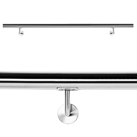 Handlaufset Wandhalter Handlauf 150cm Halter Treppe Haltegriff Edelstahl V2A