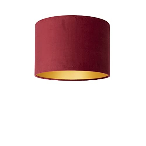Uniqq Lampenschirm Velours rot Ø 35 cm - 20 cm hoch