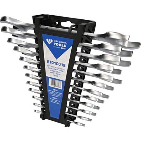 BRILLIANT TOOLS BT010012 Doppel-Maulschlüssel-Satz, 12-tlg [Powered by KS TOOLS]