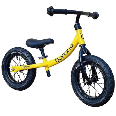 Banana GT - Kinder Laufrad Banana 12 Zoll Children Bike für Jungen und Mädchen, geeignet für Kinder von 2-5 Jahren, Laufrad 12 Zoll Jungen, Leicht, Robust - Ideal für Anfänger, in Gelb