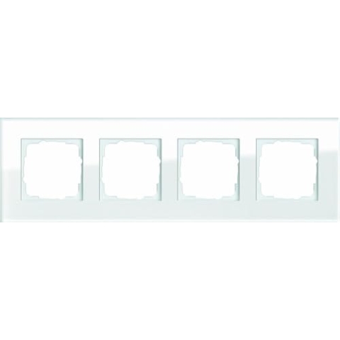 Gira 021412 Abdeckrahmen 4-Fach Esprit Glas, weiß