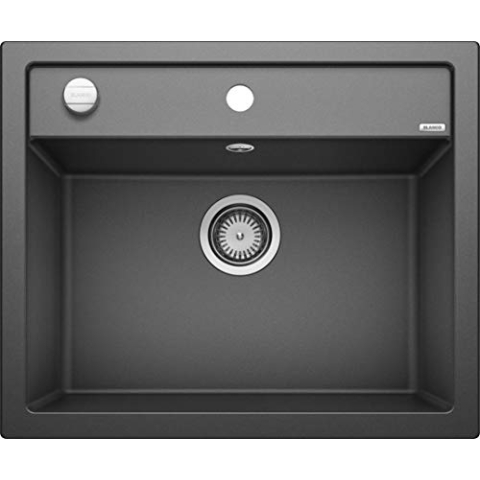 BLANCO DALAGO 6 | Granitspüle aus SILGRANIT anthrazit | Einbauart: Einbau von Oben | für 60 cm breite Unterschränke | Großes Beckenvolumen für optimale Nutzung | Reinigungsfreundliche Öberfläche