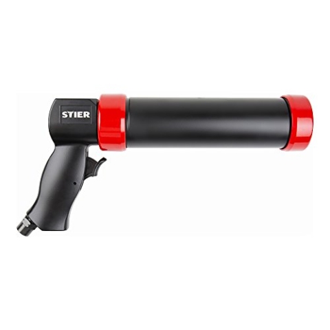 STIER Druckluft-Kartuschenpistole SKP-350, Arbeitsdruck: 2-4 bar, optimierte Flussautomatik, effiziente und stufenlose Mengenregulierung, Kartuschenpresse