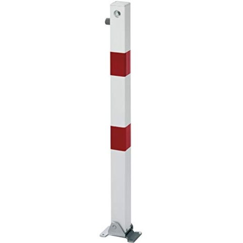 Alberts 780784 Absperrpfosten Klappy | wahlweise in verschiedenen Ausführungen | zum Aufschrauben, umlegbar | weiß | Pfosten 70 x 70 mm | Höhe über Boden 100 cm
