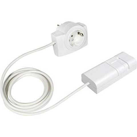 EHMANN 2160x0709 09 Schnurdimmer T21.07 weiß mit Zwischenstecker, Plug&Play, Phasenanschnitt, 230V, 50Hz, Leistung: LED 3-35W, 7-110W/VA