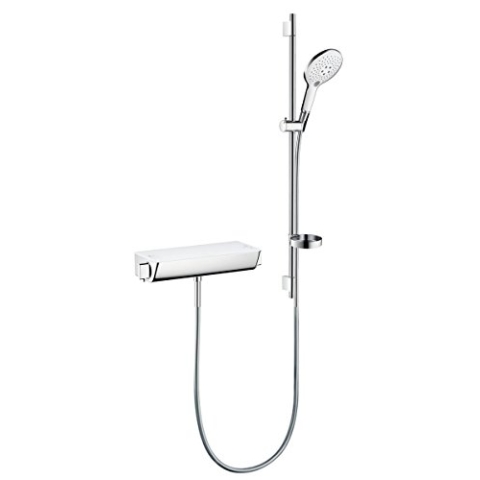 hansgrohe Raindance Select S 150 Thermostatset 0,90m, 3 Strahlarten, Weiß/Chrom