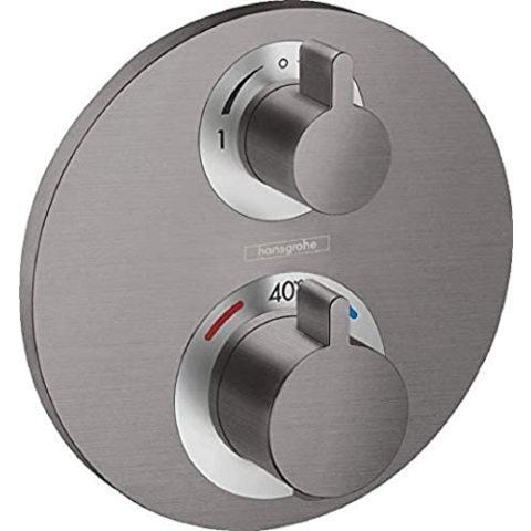 hansgrohe Unterputz Thermostat Ecostat S, für 2 Funktionen, Brushed Black Chrome