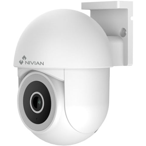NIVIAN PTZ überwachungskamera, Kamera WiFi 2K SUPER HD | Nachtsicht | Bewegungserkennung und Autotracking | kompatibel mit Alexa und Google Home, App TUYA (0S4-MINI, PTZ-Kamera Außenbereich)