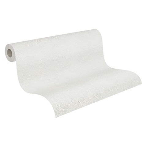 A.S. Création überstreichbare Vliestapete Meistervlies Tapete 25,00 m x 1,06 m weiß Made in Germany 573414 5734-14