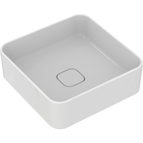 Ideal Standard T296201 Strada II Lavabo sobre encimera cuadrado T2962, agujero para grifo, sin rebosadero, incl. kit de fijación, 400x400 mm, Color: Blanco Waschbecken, weiß
