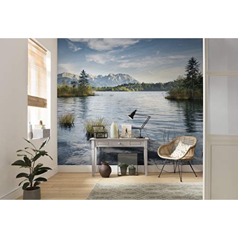 Komar Vlies Fototapete AM ENDE DES TAGES | Tapete, XXL, Dekoration, Natur, Landschaft, Schlafzimmer, Wohnzimmer, Büro, Flur | Größe 300 x 280 cm (Breite x Höhe) | SHX6-004