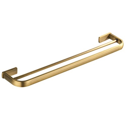 Flybath Handtuchstange Doppelt Messing Handtuchhalter Badetuchhalter Wandmontage, 57 cm / 22,44 Zoll, Bronze gebürstet