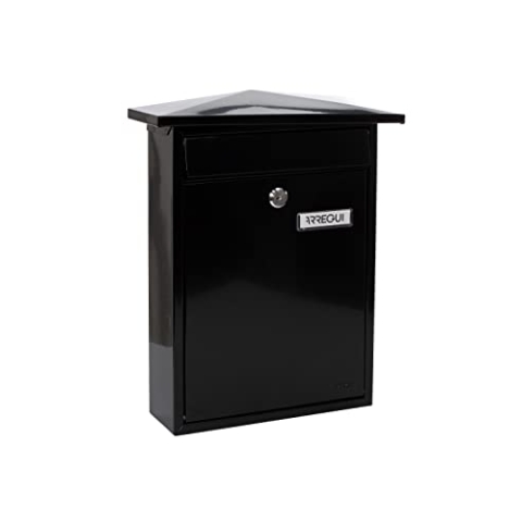 Arregui Home E5714 Individueller Briefkasten aus Stahl, Größe M (DIN A4), Schwarz