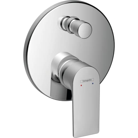 hansgrohe Wannenarmatur Rebris E, Unterputz Badarmatur für 2 Funktionen, Chrom