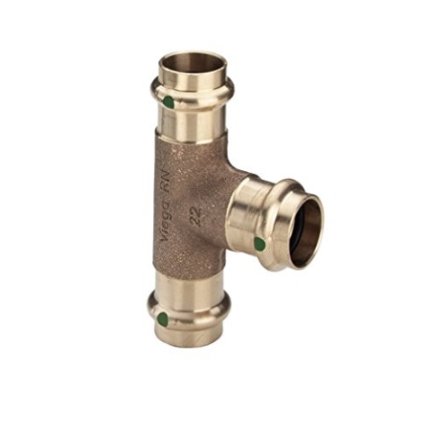 Viega T-Stück Sanpress 2218 RG, SC-Contur 28 x 28 x 15 mm, 314132 - 5 Stück