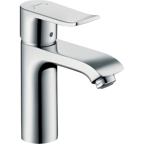 hansgrohe Wasserhahn Metris für geringen Durchfluss (Armatur mit Auslauf Höhe 110mm ohne Ablaufgarnitur) Chrom