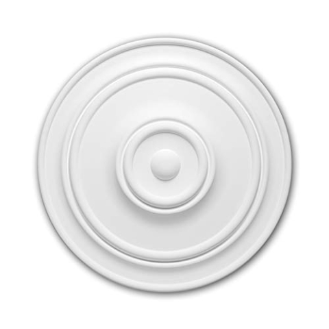 PRO[f]home® - Rosette 156015 Zierelement Deckenelement Zeitloses Klassisches Design weiß Ø 55,5 cm Profhome