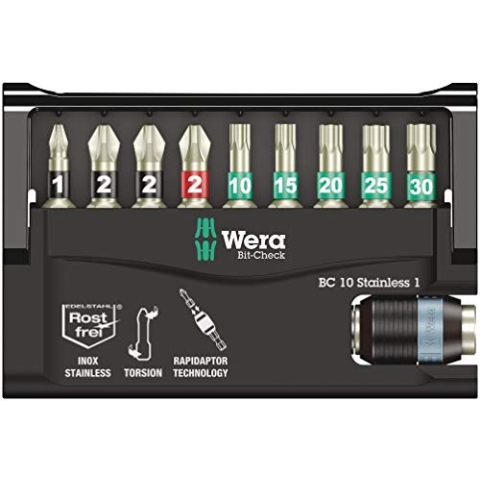 Wera Bit-Sortiment, Bit-Check 10 Stainless 1 SB, 10-teilig, Wera 05073630001