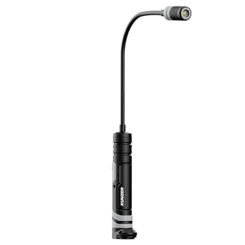 Kunzer PL-061 Arbeitslampe mit LED-Technik und flexiblem Schwanen-Hals - 300 lm Lichtstärke, 7 h Leuchtdauer - dimmbar