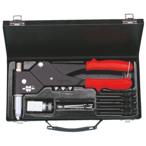 Würth Handnietzange mit 360° drehbarem Kopf Set im Koffer für Popnieten, Blindnieten, Einnietmuttern Nieten 094916