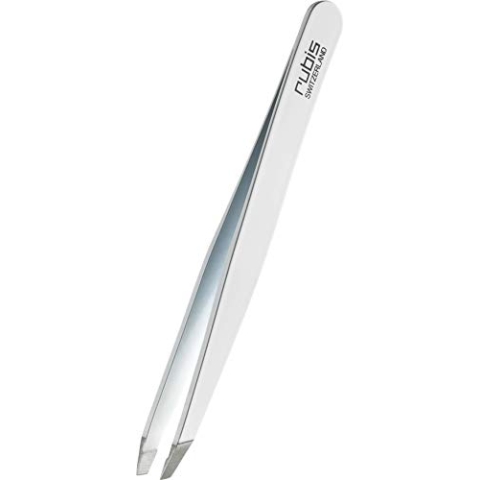 Rubis Switzerland Stainless Steel Slanted Tweezer Swiss Made White by Rubis Switzerland