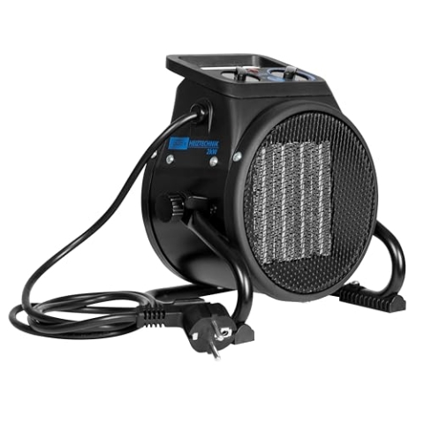 Güde Elektroheizer GEH 2000 P (2000 W, TÜV/GS, Heizstufen 1000/2000 W, Ventilatorfunktion, Gebläseleistung 197 m³/h, PTC-Keramik Heizelement, stufenloser Thermostat, Überhitzungsschutz, Tragegriff)