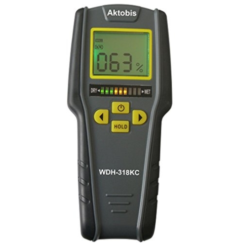 Aktobis Feuchteindikator Feuchtemesser Materialfeuchte Messgerät WDH-318KC inkl. 9 V Qualitätsbatterie