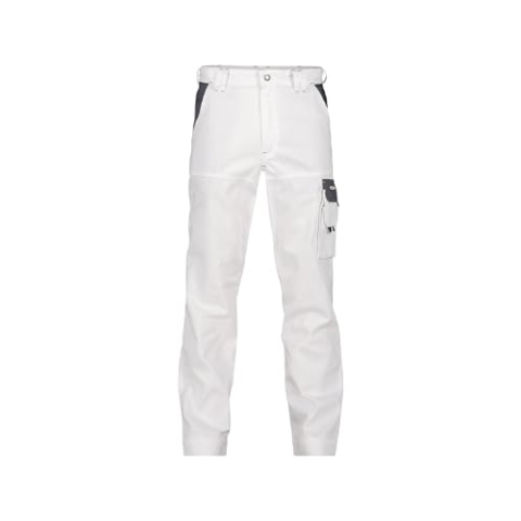 DASSY® Nashville Zweifarbige Arbeitshose - Größe 48 - WEIß/ZEMENTGRAU