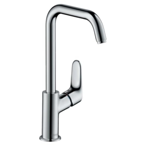 hansgrohe Wasserhahn Focus (Armatur mit Auslauf Höhe 240mm, Zugstangen-Ablaufgarnitur und Schwenkauslauf) Chrom