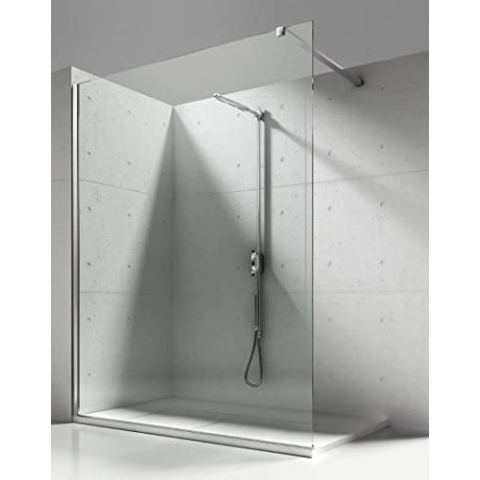 Walk In Dusche Begehbare Duschwand Glas Duschabtrennung Duschtrennwand Glastrennwand Glaswand mit NANO-Beschichtung (BxH) 600 x 2000 mm