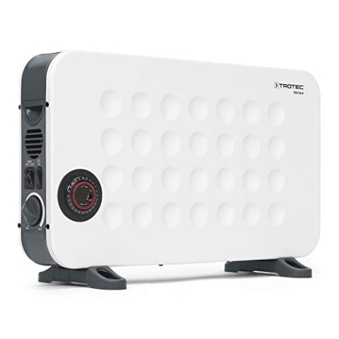 TROTEC Heizkörper elektro TCH 26 E – Heizleistung 750 W / 1250 W / 2000 W – Konvektor mobil, weiß