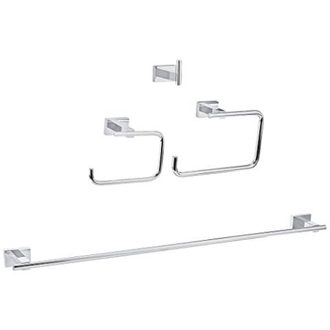 GROHE 40778001 Essentials Cube Accessoire Set 4-in-1 Eckig (Chrom)