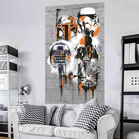 Komar VD-022 Vlies Panel "Star Wars Celebrate The Galaxy", 1 Bahn, inklusive Kleister, 120 x 200 cm, Bunt