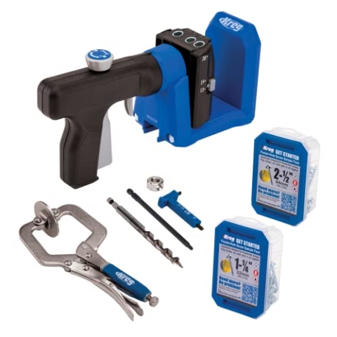 Kreg Pocket-Hole Jig 520PRO – Die vielseitigste Bohrschablone für präzise Taschenlochbohrungen, mit Anti-Rutsch Beschichtung und 360° drehbarem Griff