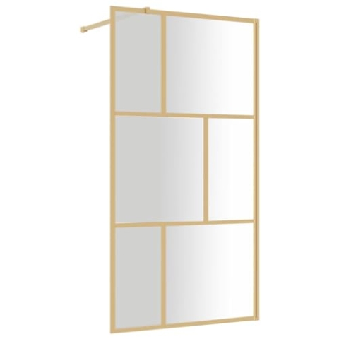 vidaXL Duschwand, Duschrückwand für Begehbare Dusche, Duschabtrennung aus Sicherheitsglas, Duschtrennwand Duschkabine, ESG Klarglas Golden