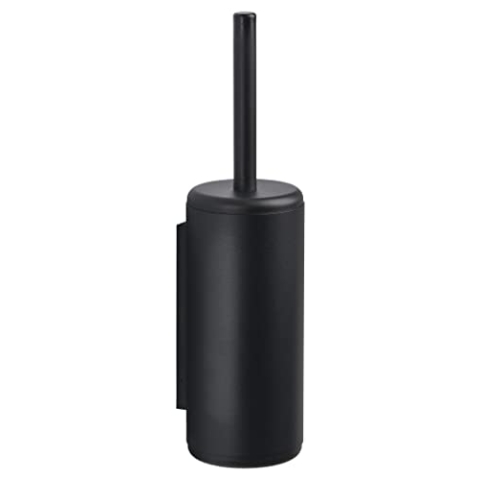 Zone Denmark Rim Klobürste Wand, Toilettenbürste, Bürstengarnitur mit Bürste und Halter fürs Badezimmer, Wandmontage, Durchm. 10 cm, Höhe 38,2 cm, Schwarz