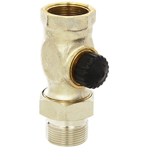 TA Heimeier Thermostat-Ventilunterteil Standard Durchgangsform Rotguss vernickelt 1 1/4 Zoll, 2202-05.000