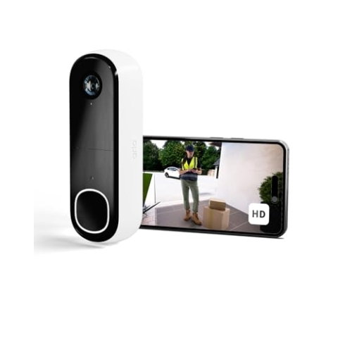 Arlo HD Video Türklingel Mit Kamera Kabellos, 1080p, WLAN Doorbell, Bewegungsmelder, 2-Wege-Audio, Ring Sirene, Haustür Nachtsicht, Smart Home, Alexa Kompatibel Secure Plan Testzeitraum, Weiß
