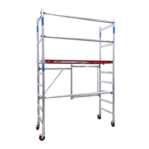 Alumexx FS 75 Klappgerüst (Red-Line) - Zimmergerust - Arbeitsgerüst - Baugerüst - Alu Gerüst - Roll Gerüst - Tragfähigkeit: 375 kg (Type A + B (4m Arbeitshöhe))