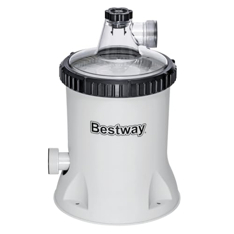 Bestway Polysphere Filterpumpe, 5.678 l/h, 110 W, 220-240 V, für Poolgrößen 1.100-31.700 Liter, 240 g Polysphere Filterbälle, Schläuche, Ø 38-mm-Anschlüsse, Personenschutzschalter, GS DEKRA
