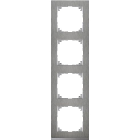 Merten MEG4040-3646 M-Pure Decor-Rahmen, 4fach, Edelstahl/Aluminium