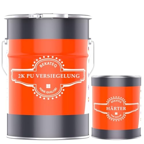 2K PU Versiegelung farblos 2,5kg seidenmatt für Außen & Innen I UV-beständig & wasserfest I Klarlack Versiegelung für Holz, Beton, Fliesen, Stein, Metall I Parkettlack Dielenlack - BEKATEQ LS-735