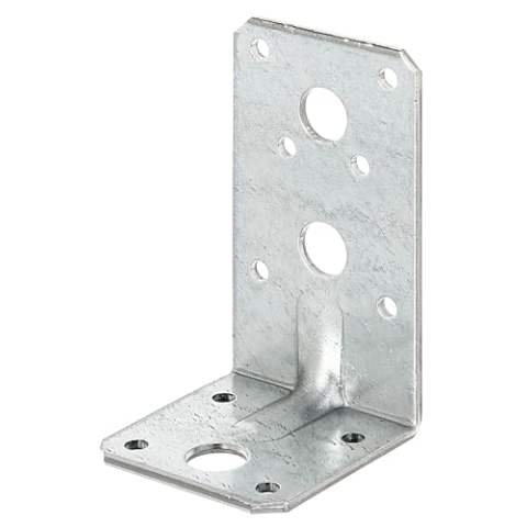Alberts 859237 Schwerlast-Winkelverbinder mit Sicke | sendzimirverzinkt | 90 x 50 x 50 mm | 50er Set