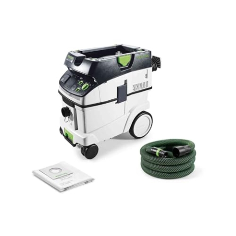 Festool Absaugmobil CTM 36 E CLEANTEC (mit Hauptfilter, SELFCLEAN Filtersack, Saugschlauch glatt Ø 27/32 x 3,5 m, Verschlussdeckel für Ansaugstutzen)