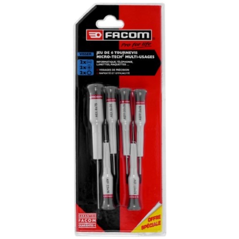 Facom MT.J6PG Set aus 6 Schraubendrehern für Präzisionsverschraubung