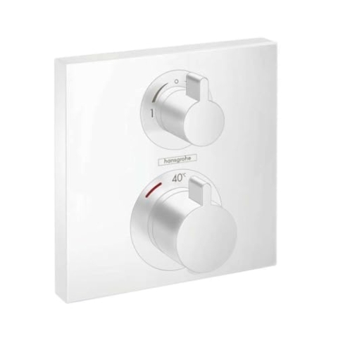 hansgrohe Unterputz Theromstat Ecostat Square, für 2 Funktionen, Mattweiß