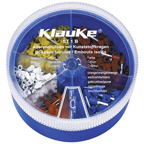 Klauke ST1B Aderendhülsen-Sortiment 0.50mm² 2.50mm² Orange, Weiß, Gelb, Rot, Blau 400 Teile