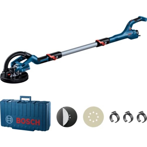 Bosch Professional Gipsschleifer Giraffe GTR 550 (Schleifscheiben-Set, Schleifpapier, Schlauchklemme, Koffer)