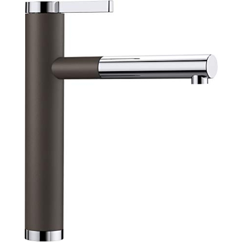 BLANCO LINEE-S | Küchenarmatur in cafe/chrom | Hochdruck | Mit herausziehbarem Schlauch | Rückflussverhinderer | Keramik Kartusche | Gesicherte Wasserqualität & wassersparend