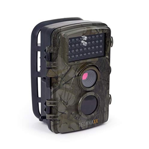 Technaxx Nature Wild Cam TX-69 Full HD Outdoor Überwachungskamera Wildkamera Nachtsicht 12 MP 1080P Wasserdicht Kabellos 0,6 Sekunden Auslösezeit, Bewegungsmelder Fotofalle braun-grün